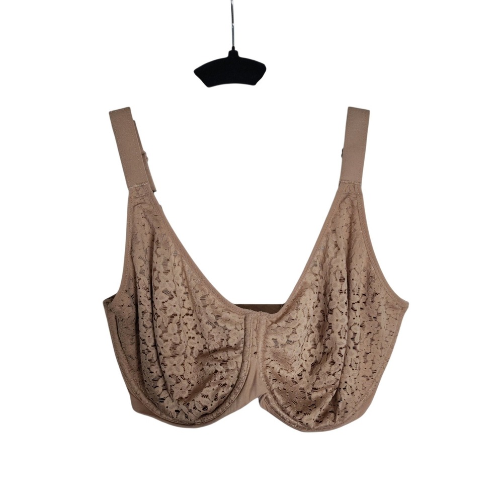 Chantelle C Magnifique Underwire Lace Bra Tan Nude 32H 13F1 Full Coverage
